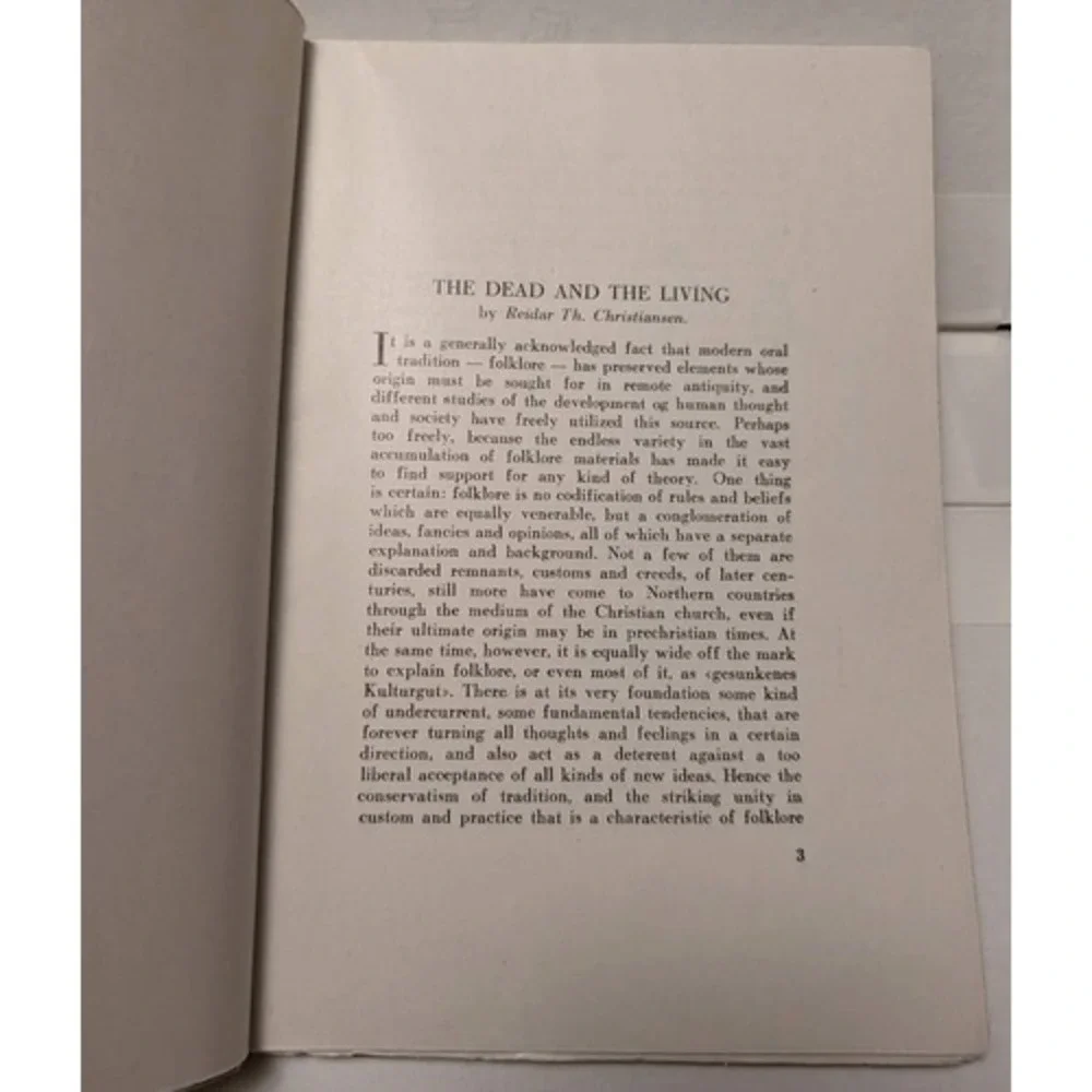 The Dead And The Living by Reidar Christiansen 1946 First Ed. Norwegian Folklore